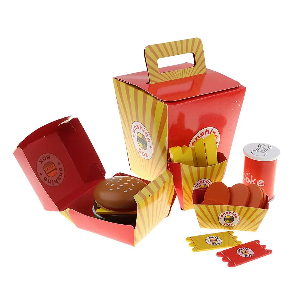  Durable Pretend Playset Food Hamburger French Fries Variety  for Kid Toddlers