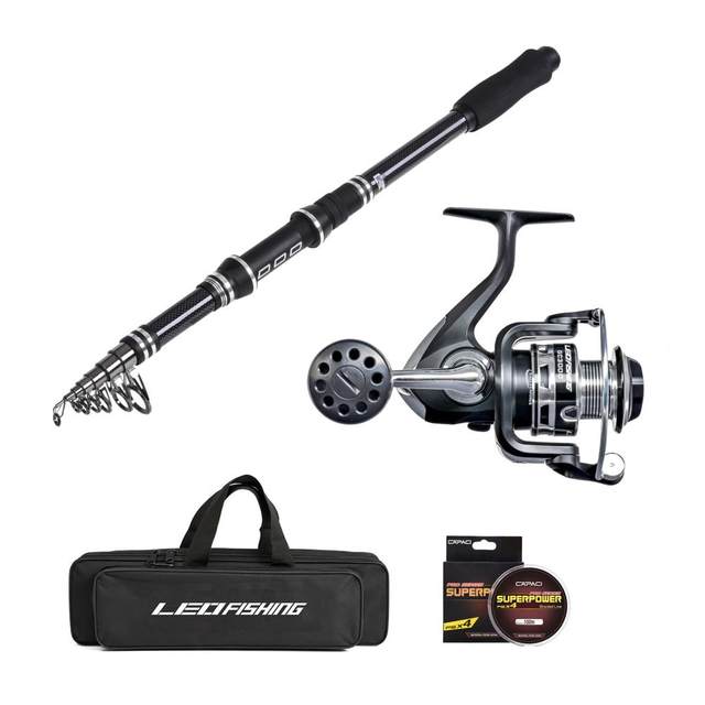  Cañas de pescar telescópicas Juego de cañas de pescar  ultraligeras de caña de pescar Spinning Reel, accesorios de gancho de  señuelo, kit completo de equipo de pesca (ejes: 6.9 ft caña