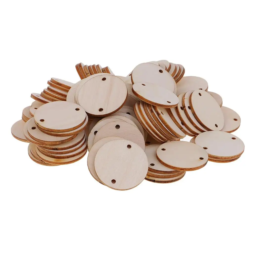 100pcs Unfinished Wooden Round   for Kids Painting Crafts 35mm