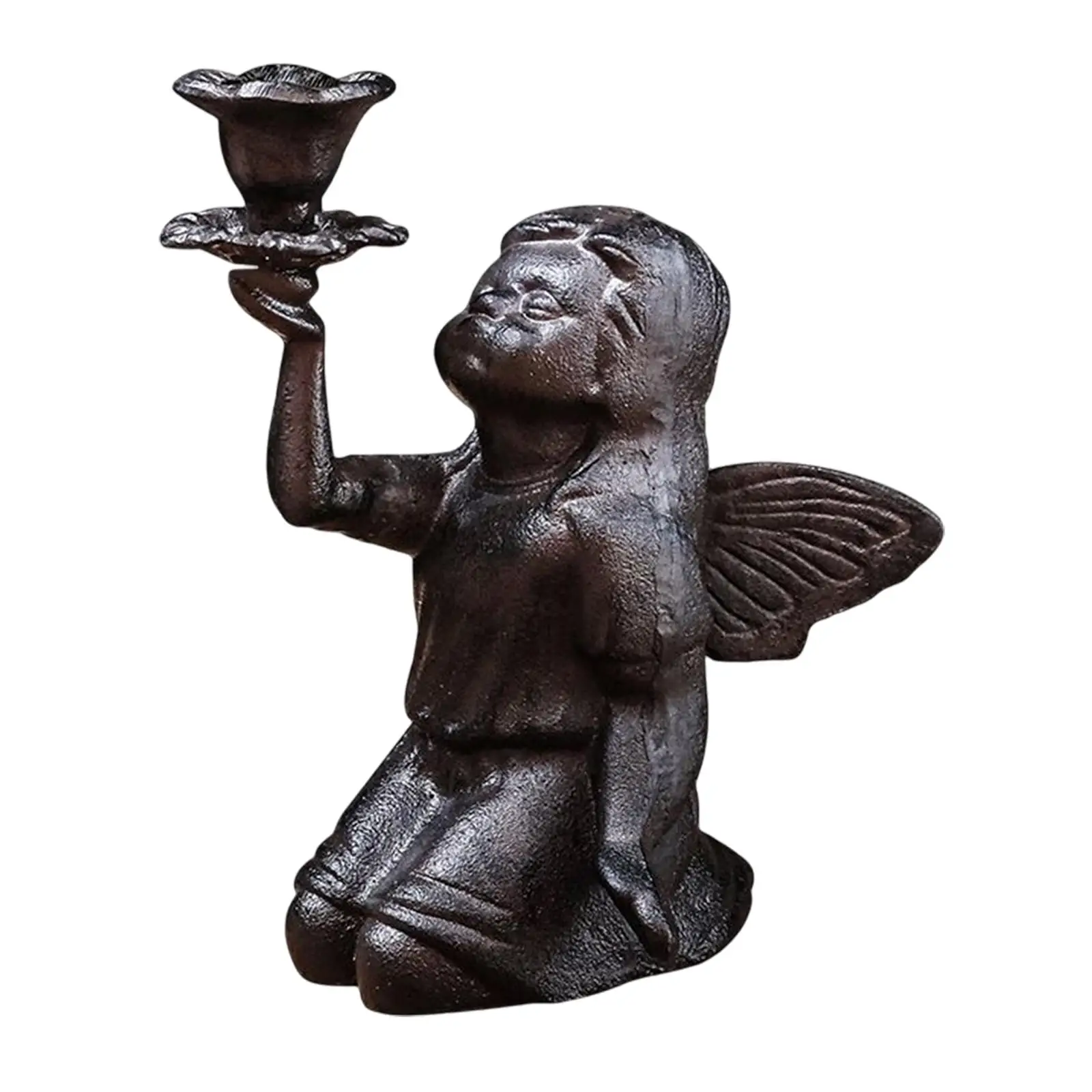 Angel Shape Pillar Candle Holder Prayer Iron for Tabletop Festival Ornaments