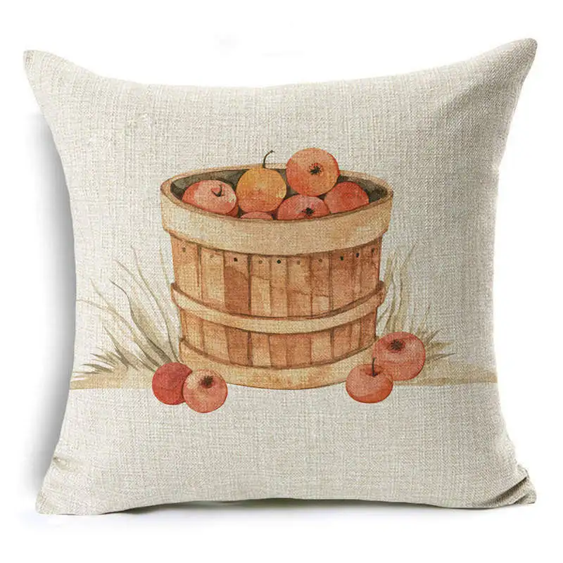 Description Picture 4 of itemThanksgiving Pillow Cover Pumpkin Cushion Cover Linen Farmhouse Decor Pillow Case Home Decor Sofa Car 45CM*45CM