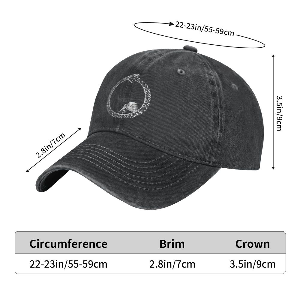 Sisyphus in einer Ouroboros Schlange Unisex Philosophie Existenz ialisten Baseball mütze Männer Hüte Frauen Visier Schutz Snapback Meme Caps – Detail 5