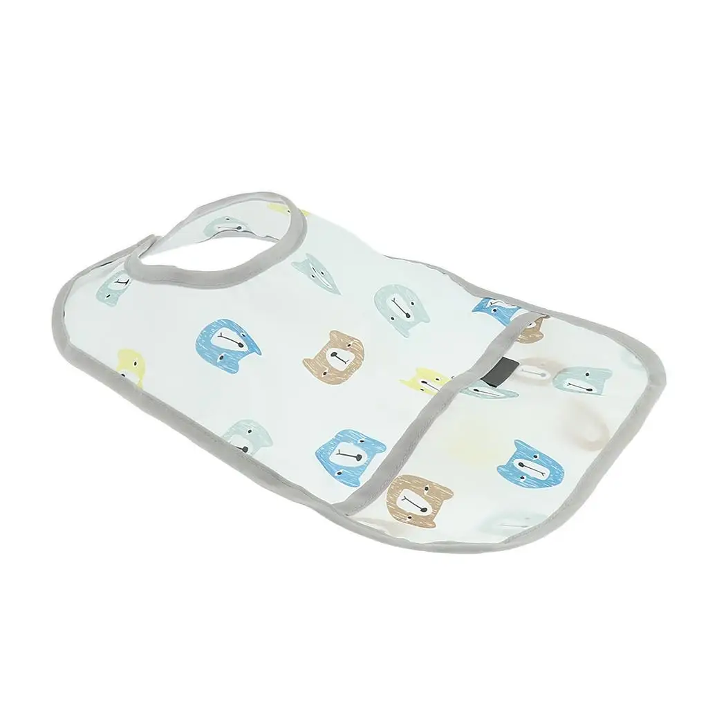 Drooling Teething Waterproof Bib With Catcher For Baby Toddlers