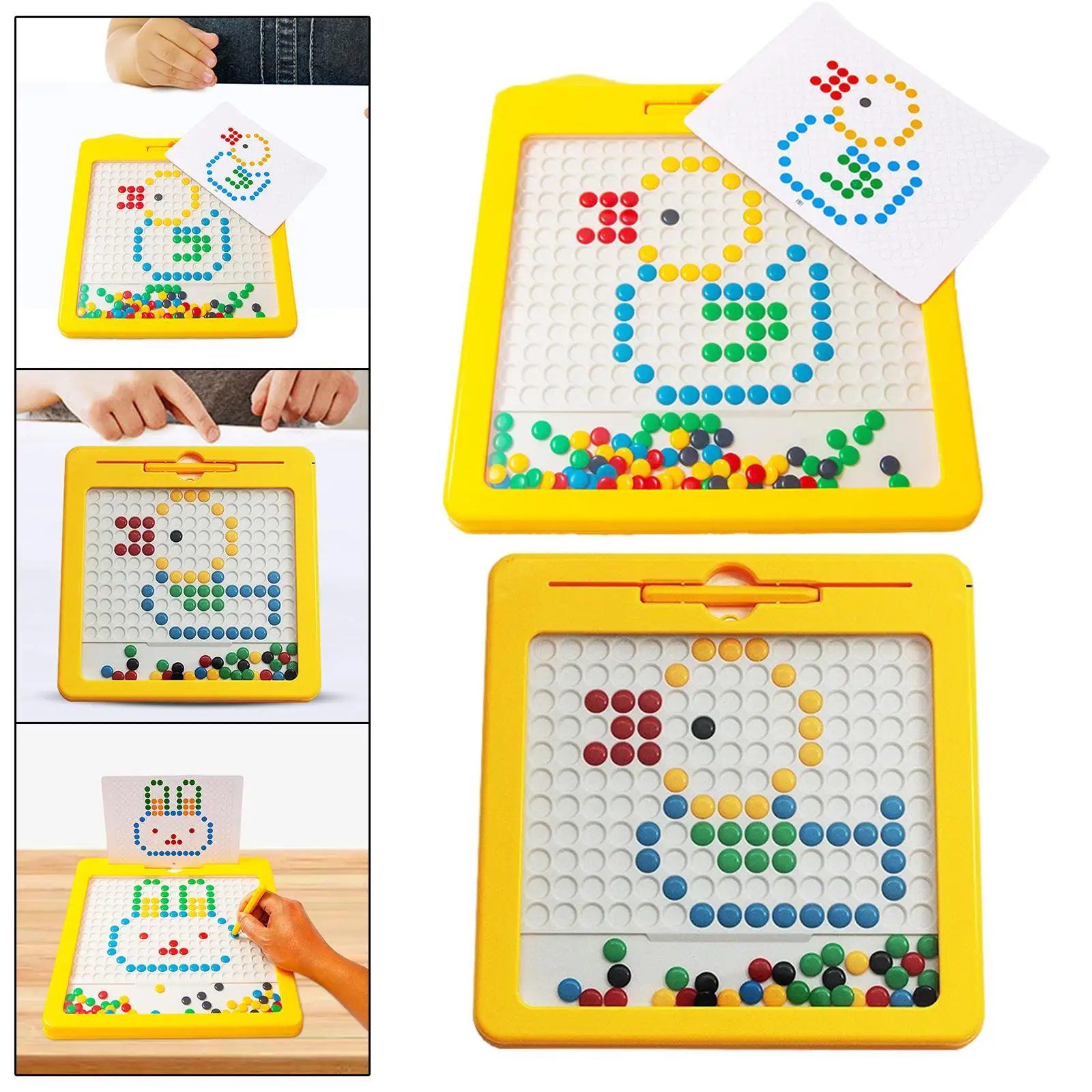Magnetic Drawing Board with Magnetic Pen, Beads, Cards Educational Montessori Sensory Toys Drawing Pad for Toddlers Kids
