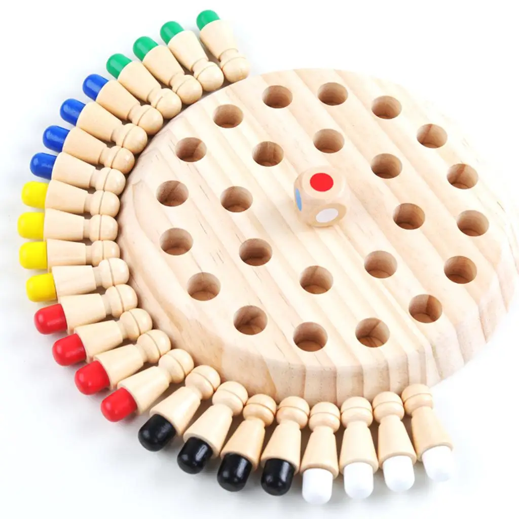 Family Wooden Memory  Chess Educational Color Cognitive Skills
