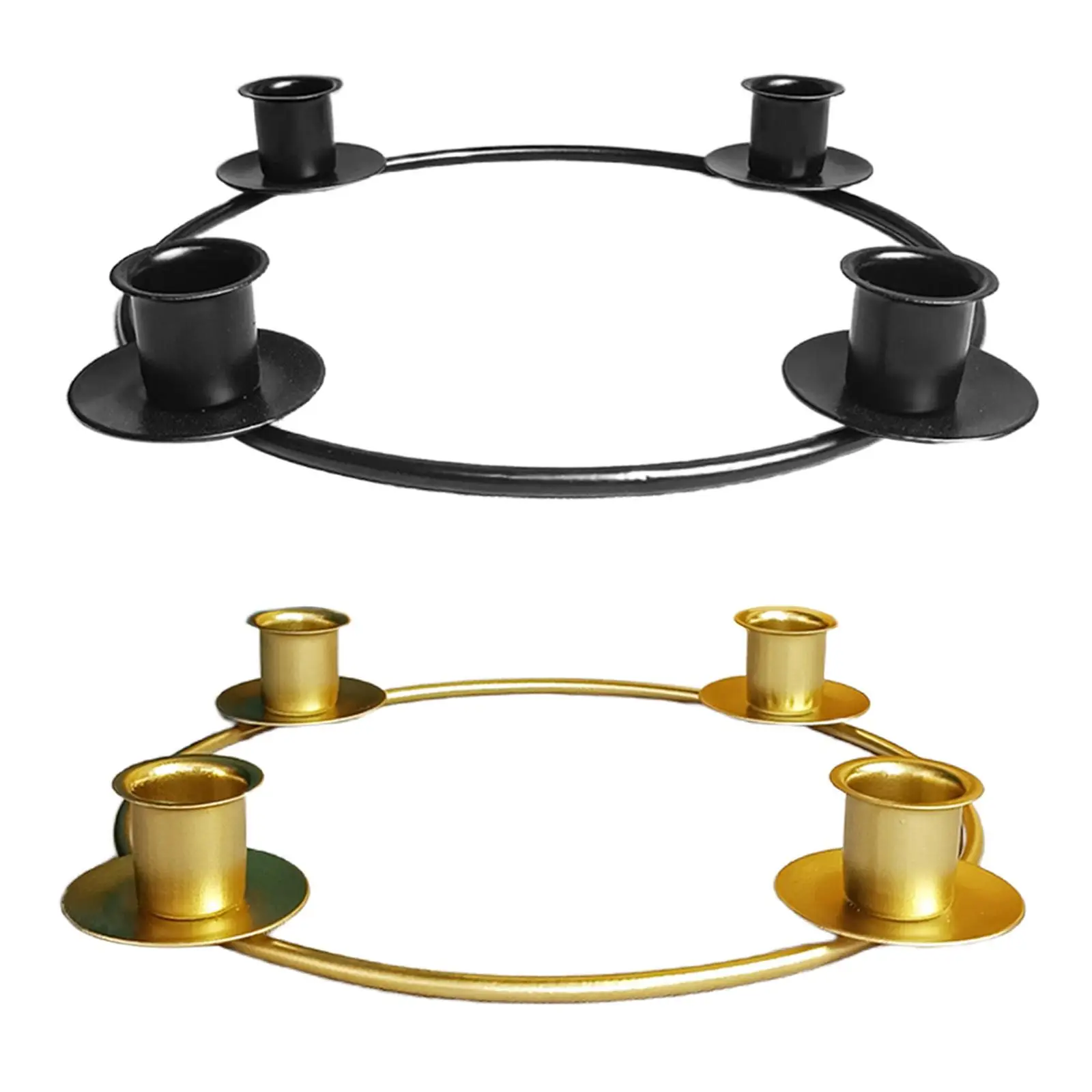Circle Taper Candle Holder Iron Rings Christmas Advent Candlestick Centerpieces Decoration for Dinning Room Party