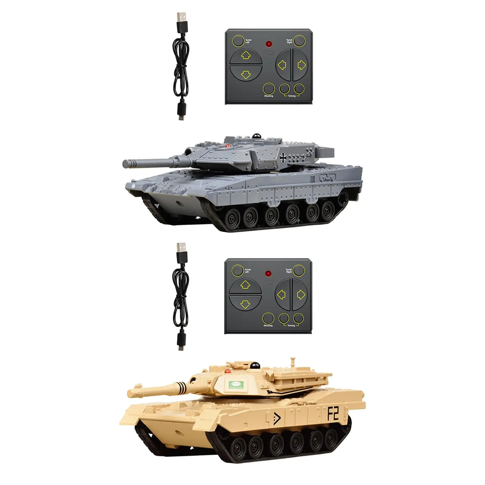 RC Tank with Rotating Turret Remote Control Tank RC Vehicle Toys for 3 4 5 6 7 8 Years Children Boys Girls Kids Birhtday Gift