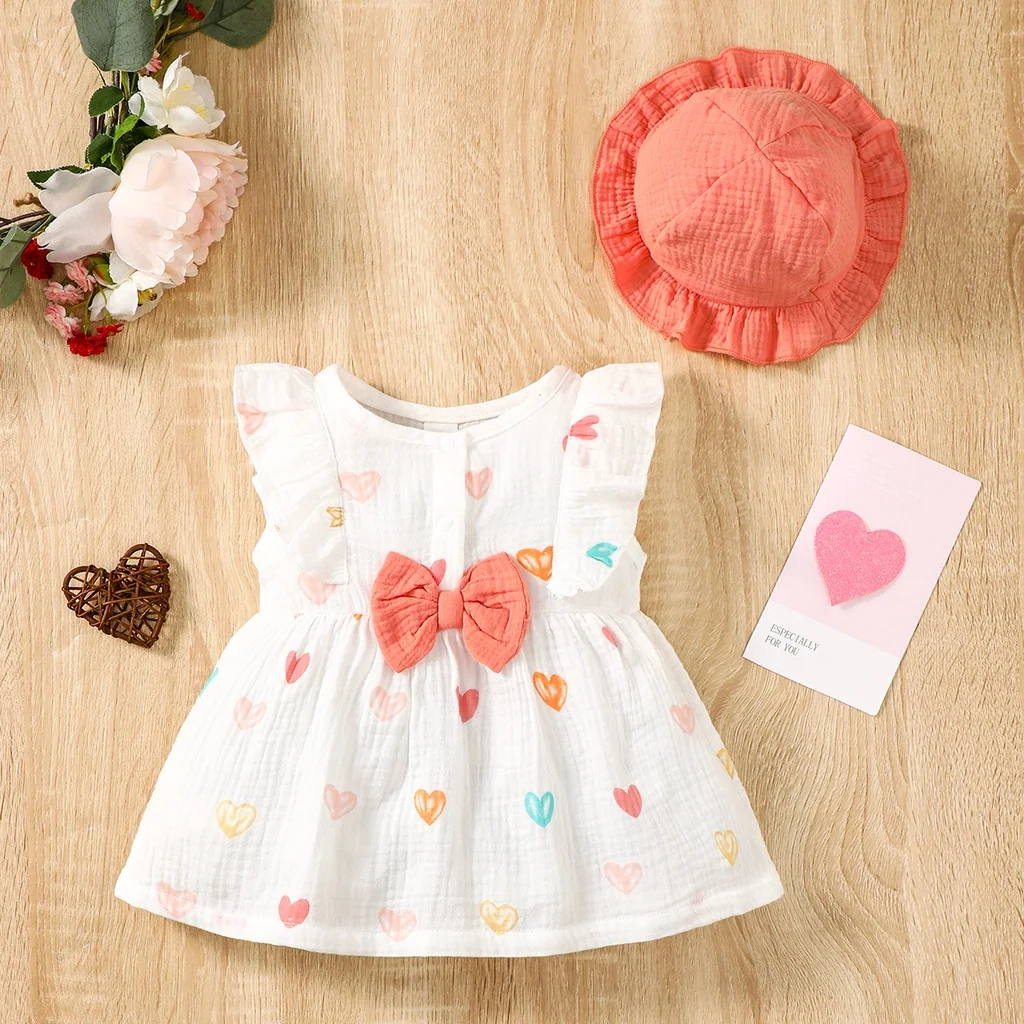 2PCS Love Heart Print Dress Clothes Set from Momchecklist