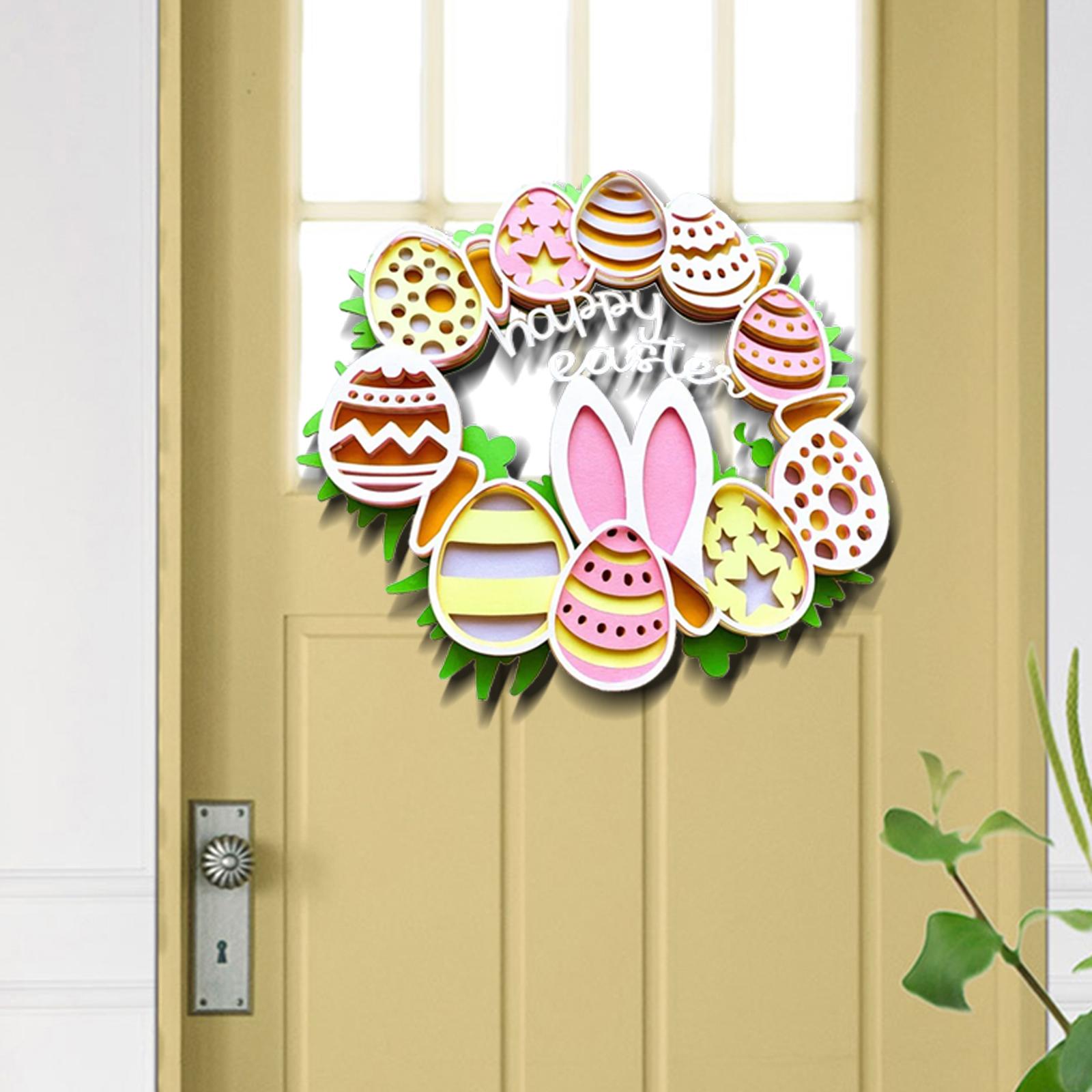 Acrylic Easter Garlands Hanging Party Supplies Photo Props Decoration Happy Rabbit for Festival Front Door Halloween Outdoor