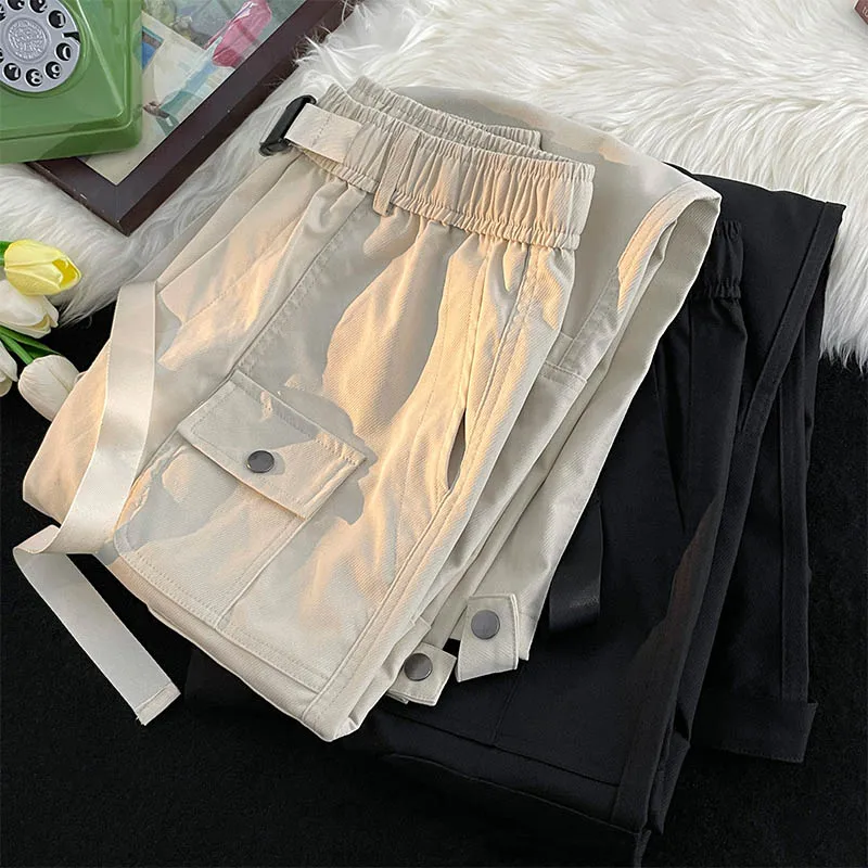 Description Picture 6 of itemFoufurieux Spring Pocket Tooling Overalls Men American Retro Straight Casual Loose High Street Sports Pants Men Trousers Male