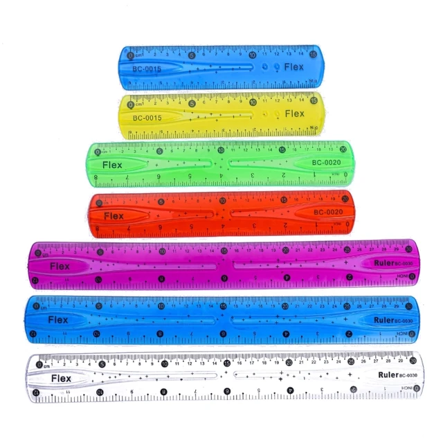 2Pcs Color Flexible Rulers Soft Bendable Plastic Rulers Duals Scale  Bendable Flexible Rubber Rulers Clear Straight Ruler - AliExpress