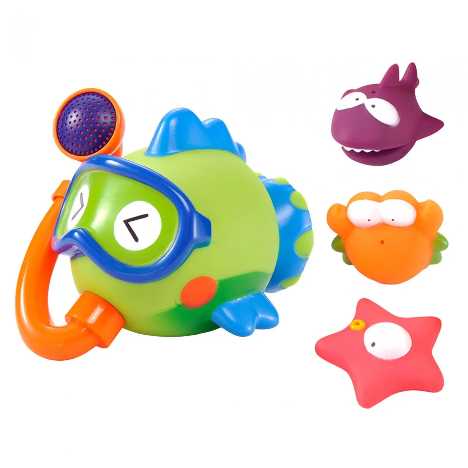 4Pcs Bathroom Water Playing Bath Toy, Toddlers Bath Shower Toys, Fish Fountain Bath Toy