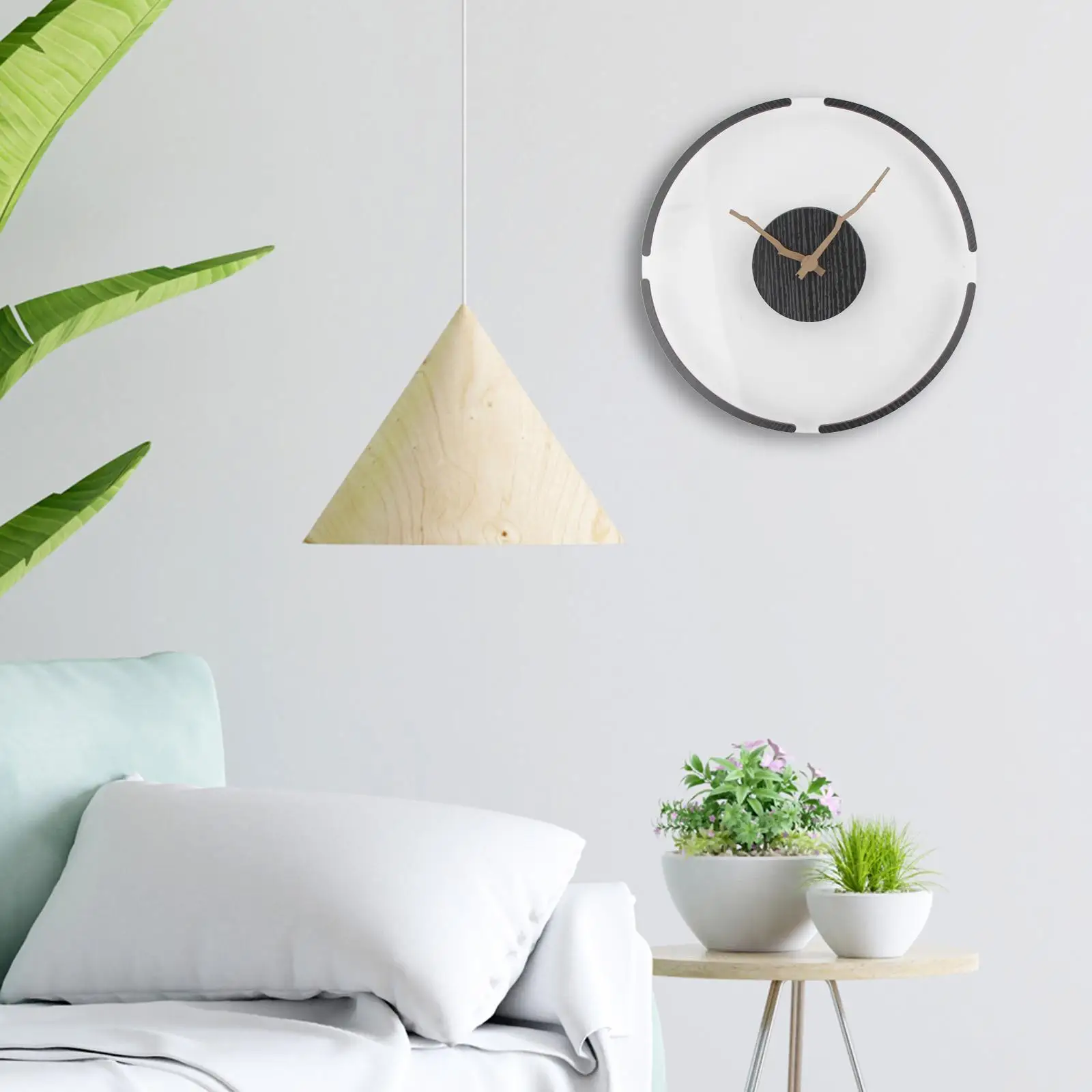 Nordic Style Round Wall Clock 12inch Quiet Large Modern Simple for Bedroom Living Room Hotel Office Decoration