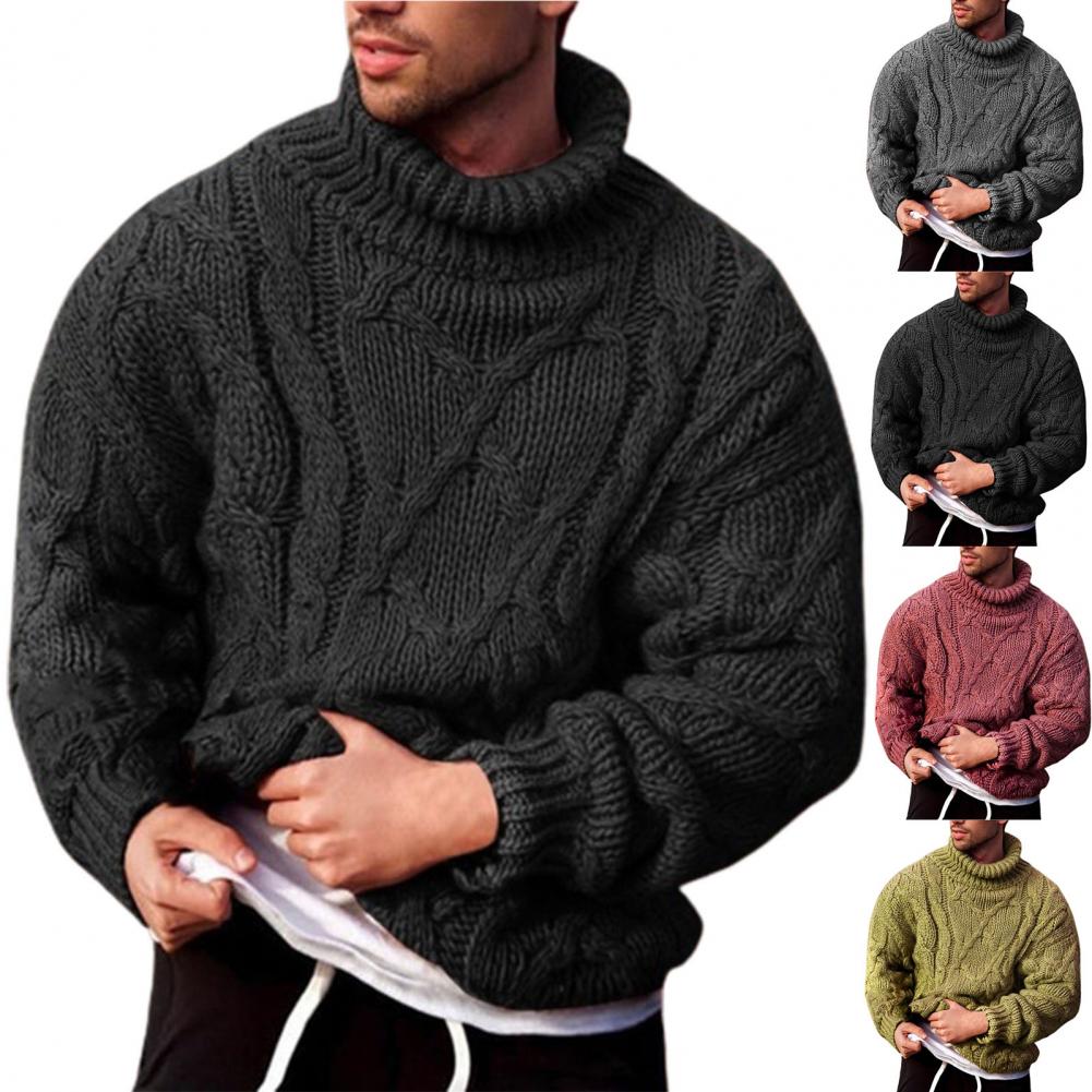 trançada masculino, monocromático, jumper de algodão, pulôver