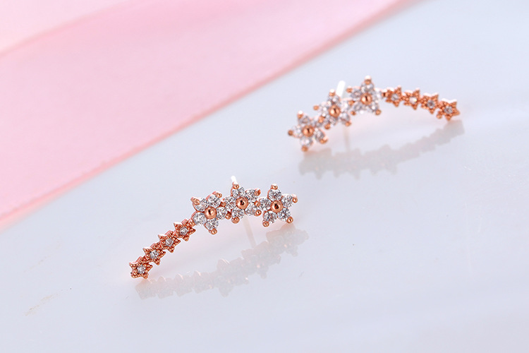 REETI Neue hochwertige super glänzende Stern Zirkon 925 Sterling Silber Ohrring für Frauen Schmuck Großhandel Geschenk – Detail 9