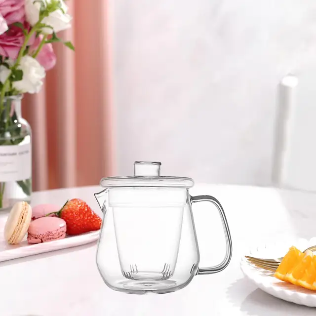 Portable Travel Ceramic Tea Pitcher with Lid Mug Infuser Loose Leaf Flower  Tea