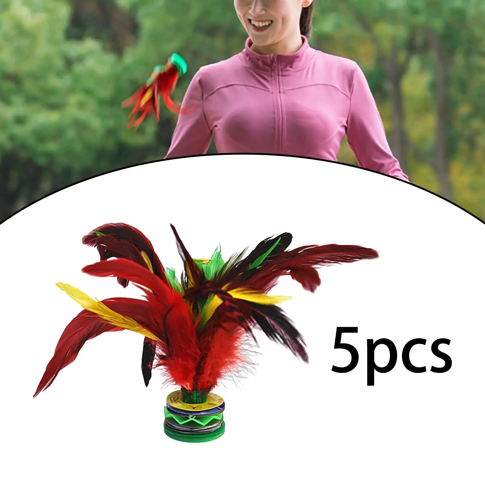 5 Pieces Colorful Shuttlecock Exercise Traditional Chinese Jianzi Sports Toy Kicking Shuttlecocks Sports Toy