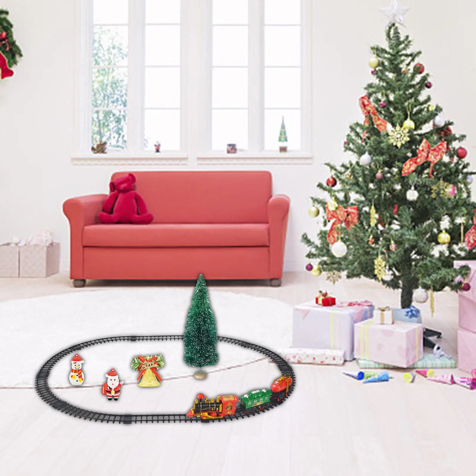 Electric Train Set Early Leaning Education Toy Railway Tracks Toy Building Construction Set for Girls Toddlers Kids Preschool