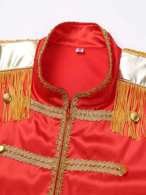 Men Halloween SGT Sergeant Pepper Costume Jacket Marching Band Rock Man 60s  Satin Cardigan Coat Medieval Hippy Outerwear - AliExpress