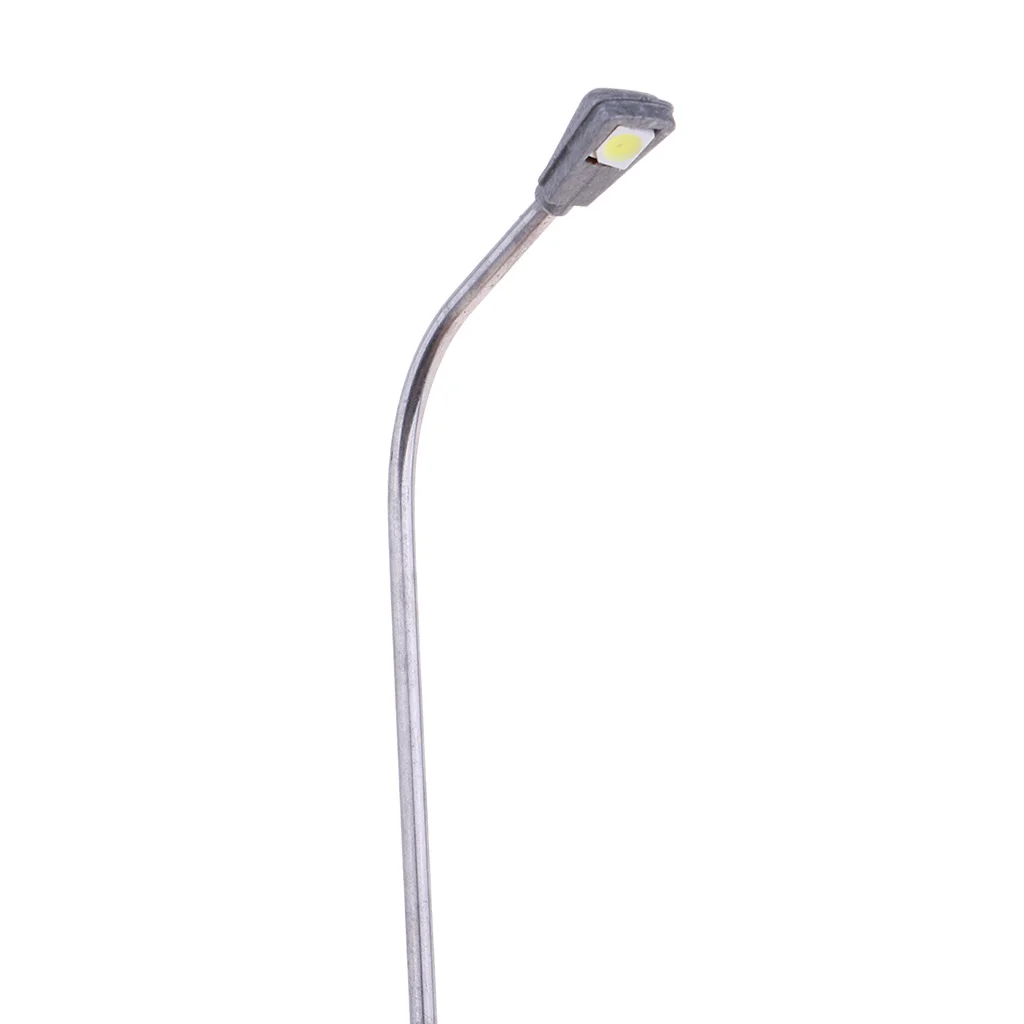 10x White LED Lamp Street Light 1/75 HO 14cm for Train Railway Scenery Decor