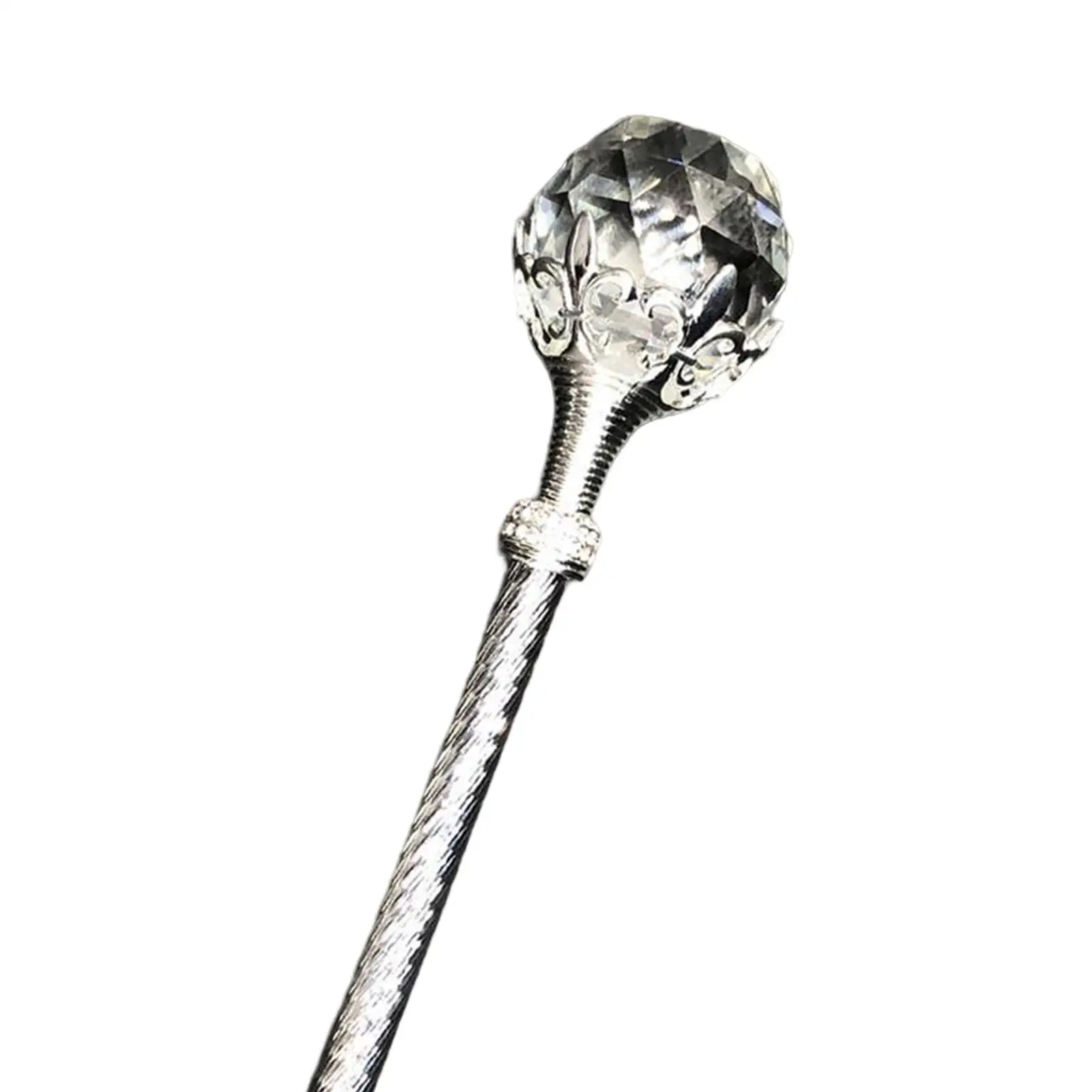 Queen Scepter Wand Fairy Crystal Ball  Wand Princess Scepter Cane Props for Prom Stage Party Kids Costume Decorations