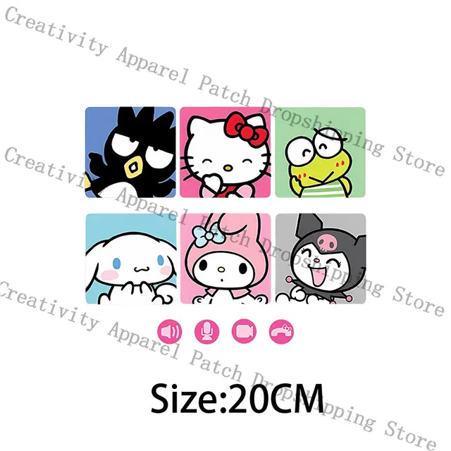 Cute Cherry Hello Kitty Patches Iron on Heat Transfers For Clothes Sanrio  T-shirt Design Thermal Printed Stickers Applique Badge - AliExpress