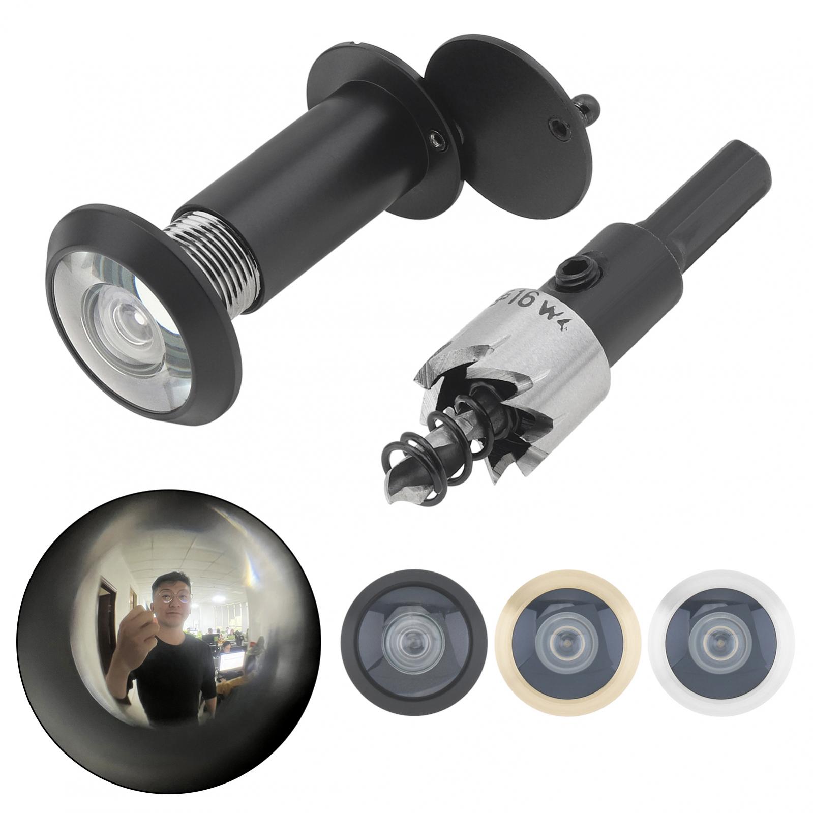 Description Picture 2 of item16mm 200 Degree Door Viewer Security Peek Peep Holes for 1.33inch to 2.3inch Door with Rotating Privacy Cover, Drill Bit