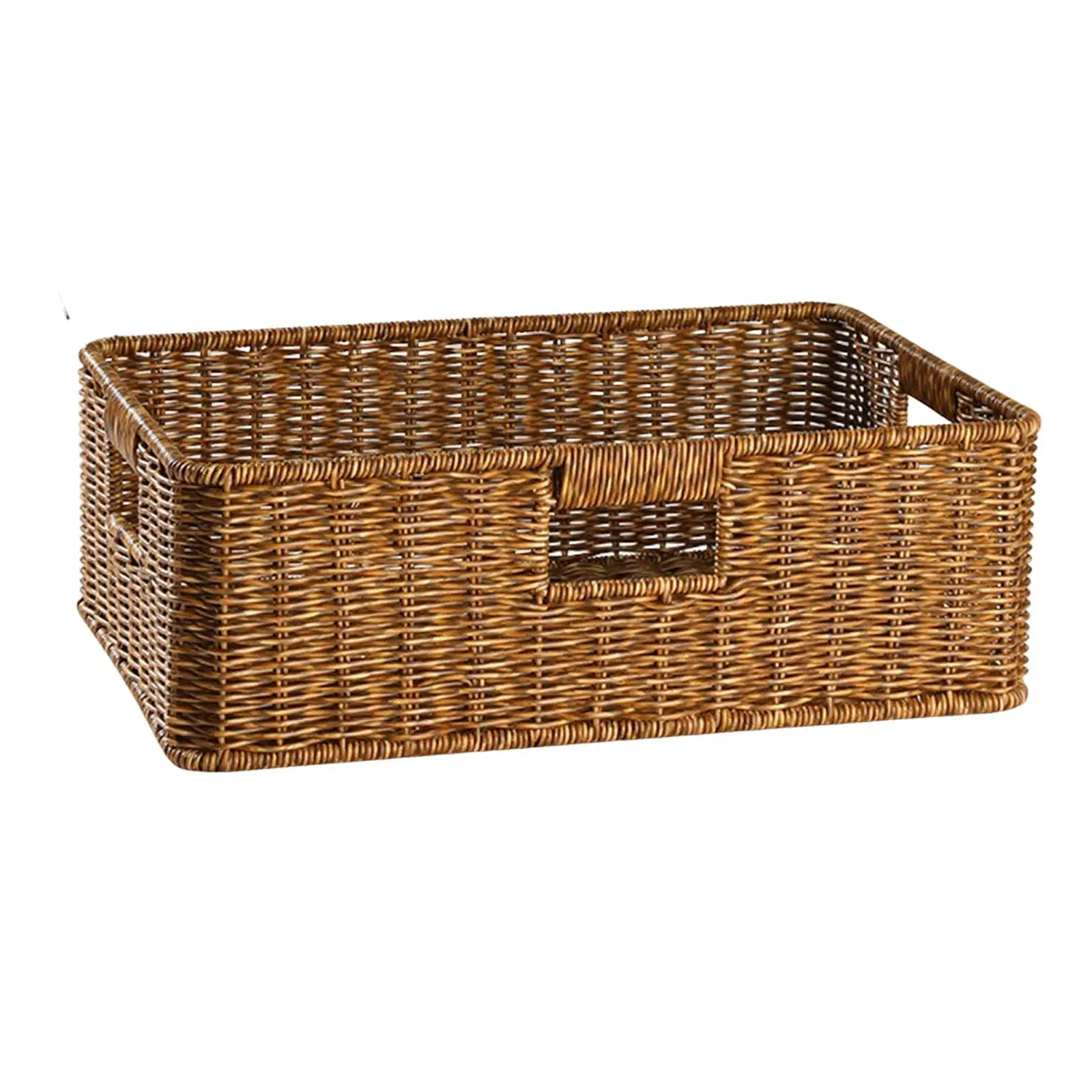 Hand Woven Storage Basket Built in Handles for Bathroom, Kitchen Handcrafted