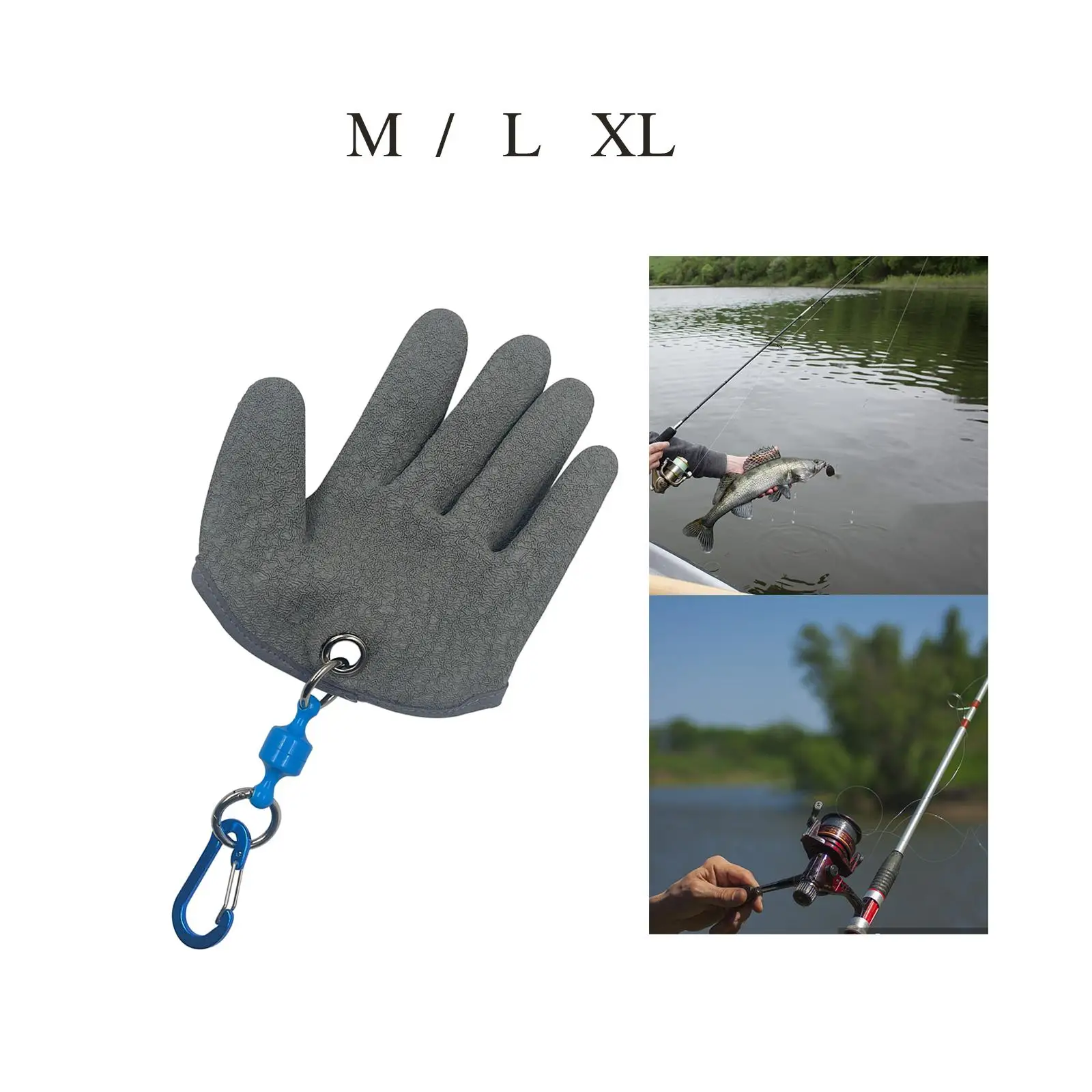 Left Hand Fish Glove Punctureproof Hunting Glove Full Fingers Glove Nonslip Fishing Glove for Handling Women Men Catch Fish