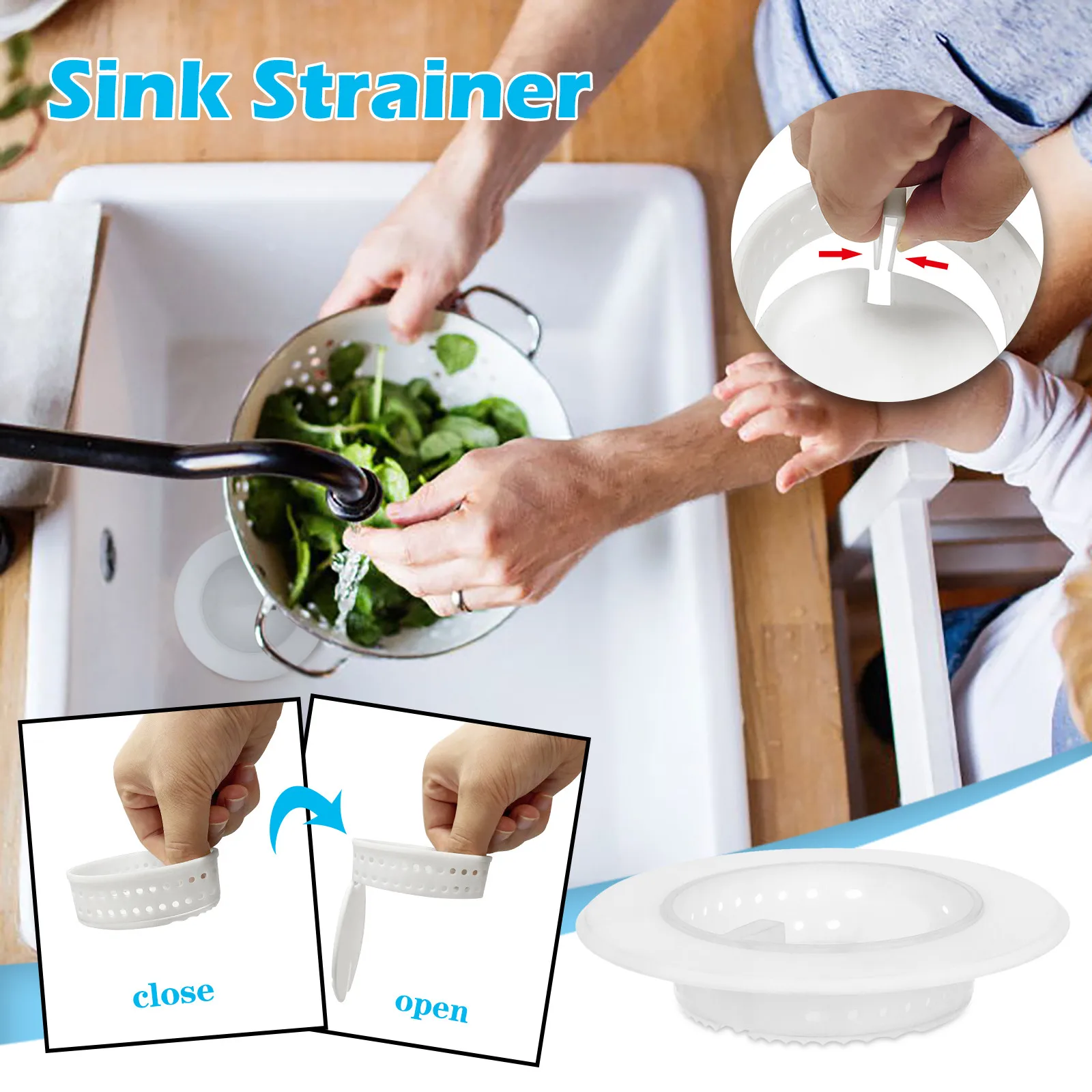 Drainer For Kitchen Sink Bathroom Stopper With Post Gaxeful Strainer 2pc Plastic Kitchen，Dining & Bar