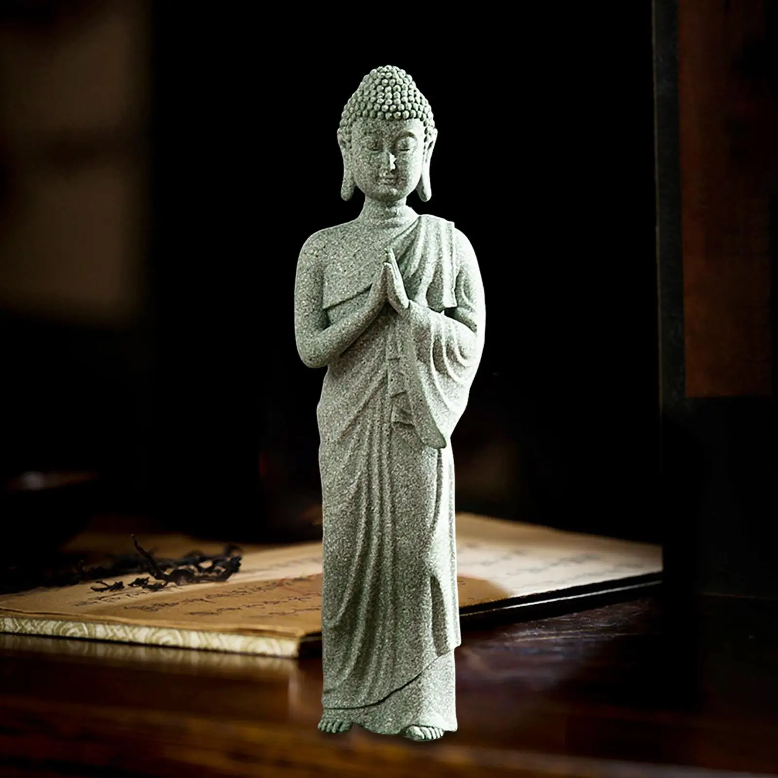Standing Collectible Sculpture Meditating Figurines Home Traditional Buddha
