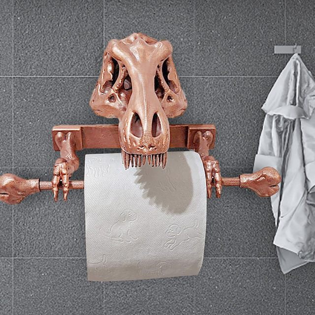 Dinosaur Skeleton Bathroom Toilet Paper Holder - Design Toscano