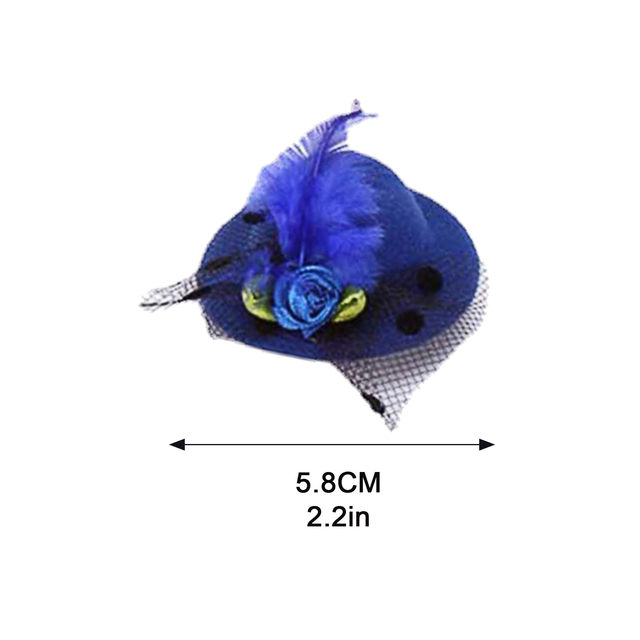 Children'S Top Hat Hairpin Mini Feather Small Hat Hairpin Small Flower Hair  Jewelry Single Flower Dieren Benodigdheden Kat - AliExpress