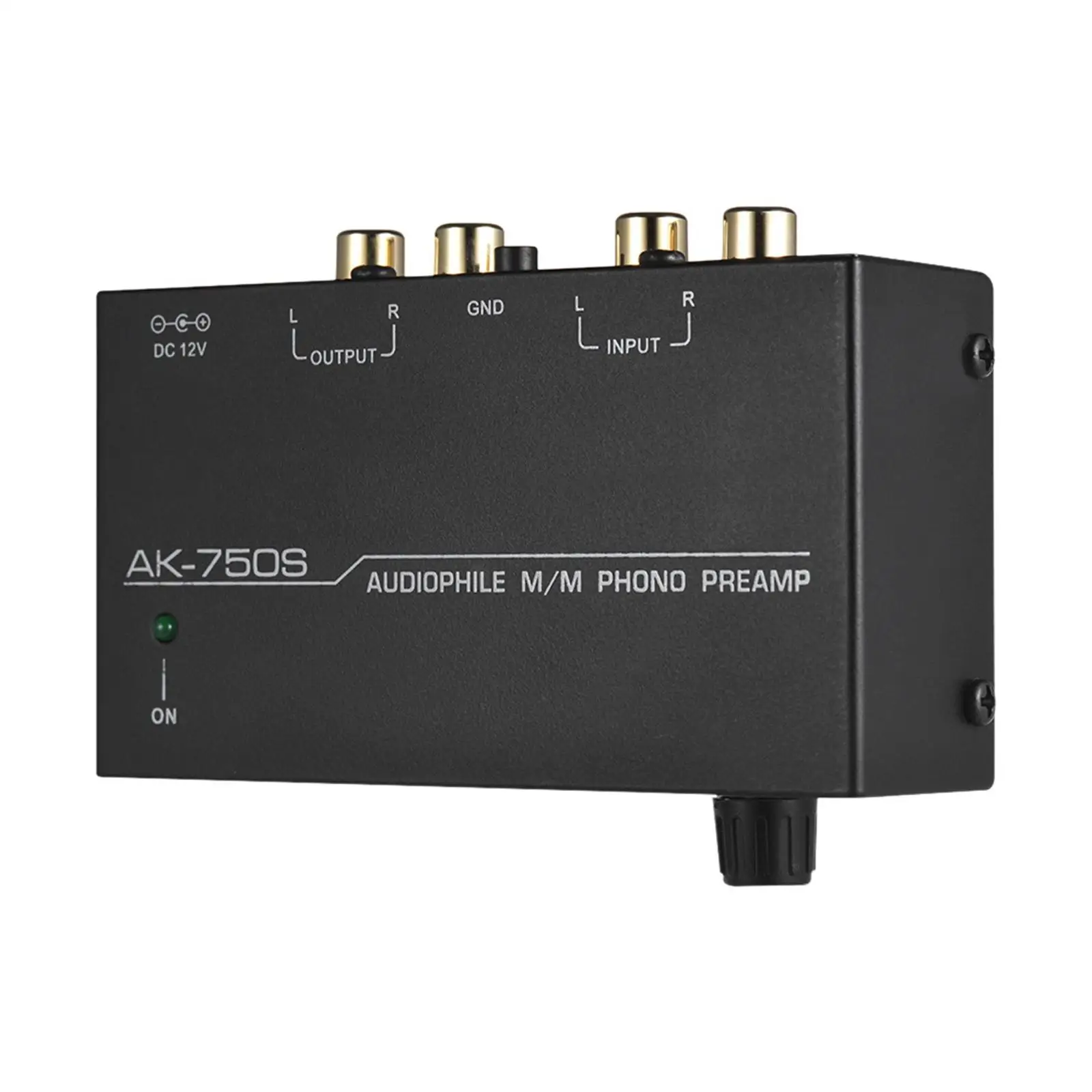 Phono Preamp Preamplifier US Standard Plug with Level Konbs Professional Excellent Sound ,2Xrca Input, 2Xrca Output ,Black