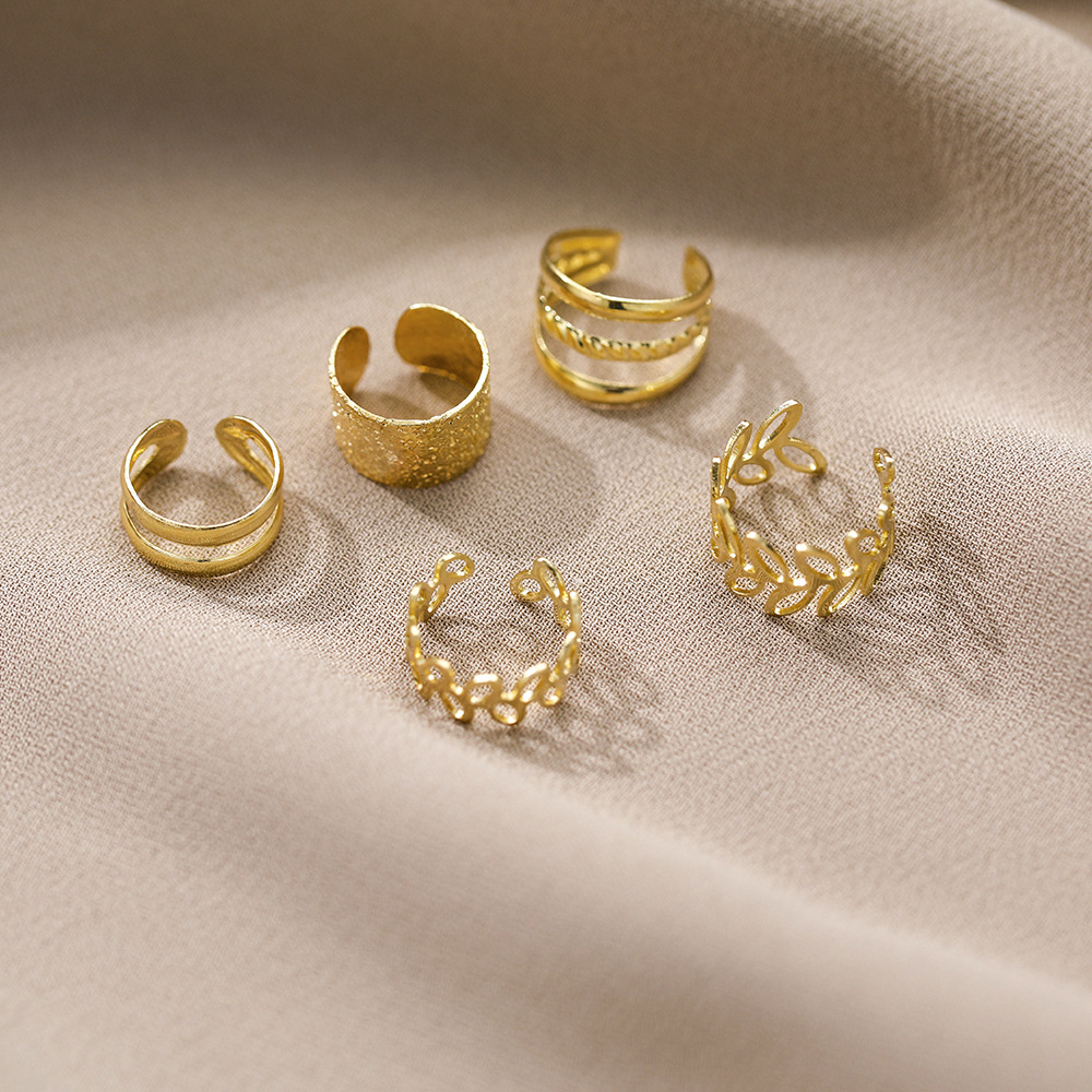 12PC Creative Gold Color Leaves Clip Earrings for Women Men Simple C Ear Cuff No Piercing Ear Ear Clip Set Trend Jewelry Gift