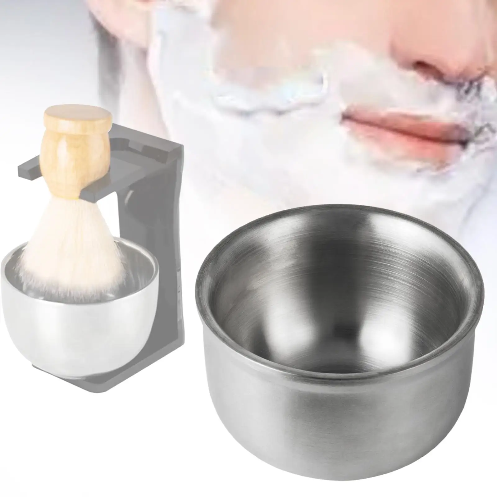 Shaving Soap Bowl Durable Portable Fits Wet Shave Small Unbreakable Smooth Stainless Steel Easy to Lather Shave Soap Cup for Men