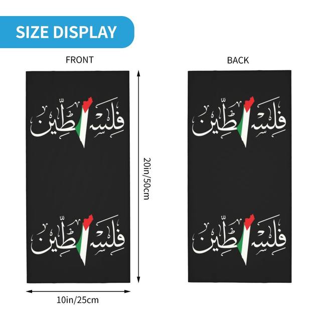 Arabic Palestine Letter Palestinian Flag Map Bandana Neck Warmer Gaiter for  Cycling Hiking Men Women Headwrap Scarf Balaclava