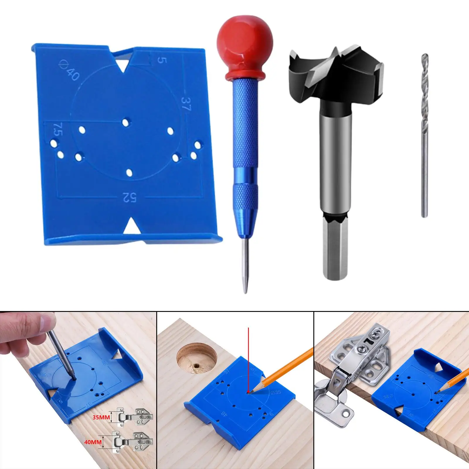 Hinge Opening  Woodworking Tool Hinge Hole Drilling Guide  Hinge Hole Positioning Ruler for Closet Door Furniture