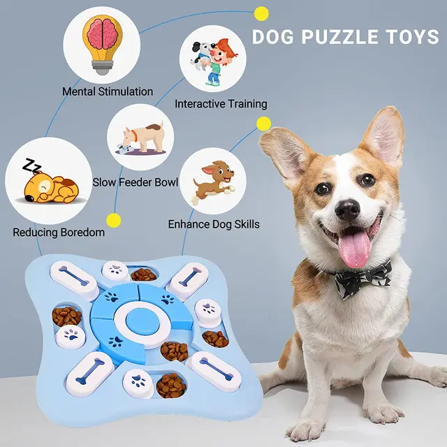 Benepaw Dog Puzzle Toys IQ Training Brain Stimulating Slow Feeding Pet Toy  Interactive For Small Medium Large Dogs Puppy Treat