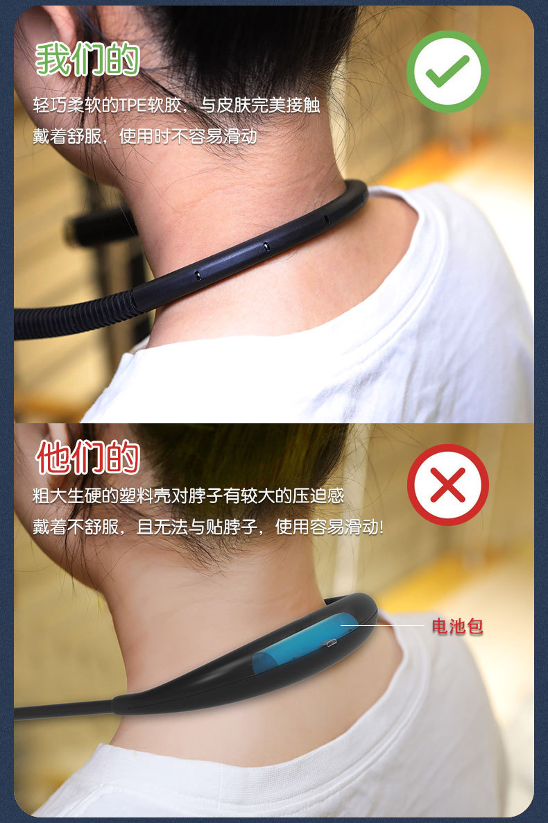 2023 New Led Neck Light Night Reading Lighting Night Lamp Neck Reading Light Eye Protection Table Lamp Three-Color Dimming