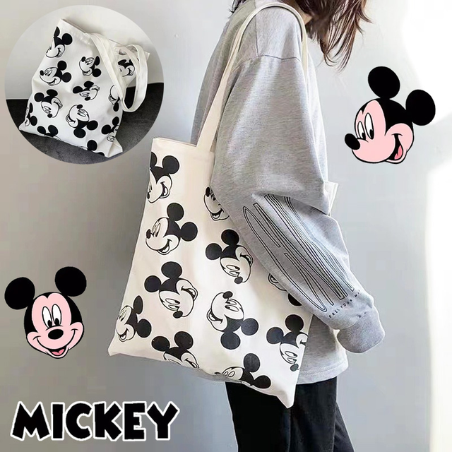 Disney Mickey Minnie borsa a tracolla rotonda Casual donna Totes borsa  femminile cartone animato tela borse per la spesa di grande capacità per le  donne - AliExpress