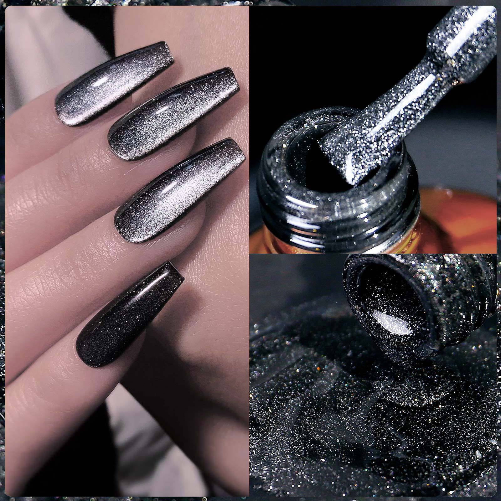 Best of Black Crystal Magnetic Cat Eye Gel Sparkling Glitter Nail Polish Semi Permanent Nail Decoration Soak Off LED UV Gel Varnishes Reviews & Tips