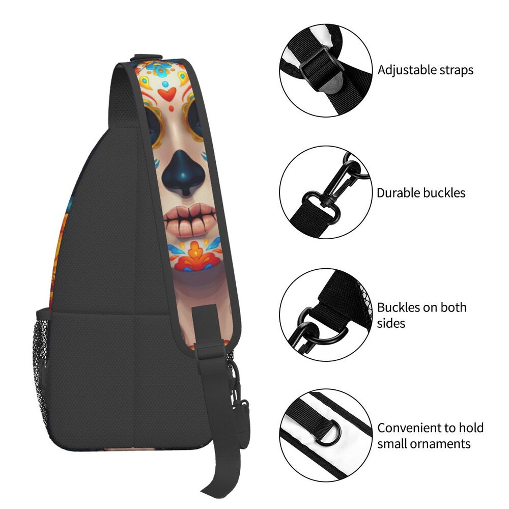 Padrão Peito Bag Santa Muerte Ombro Mochila