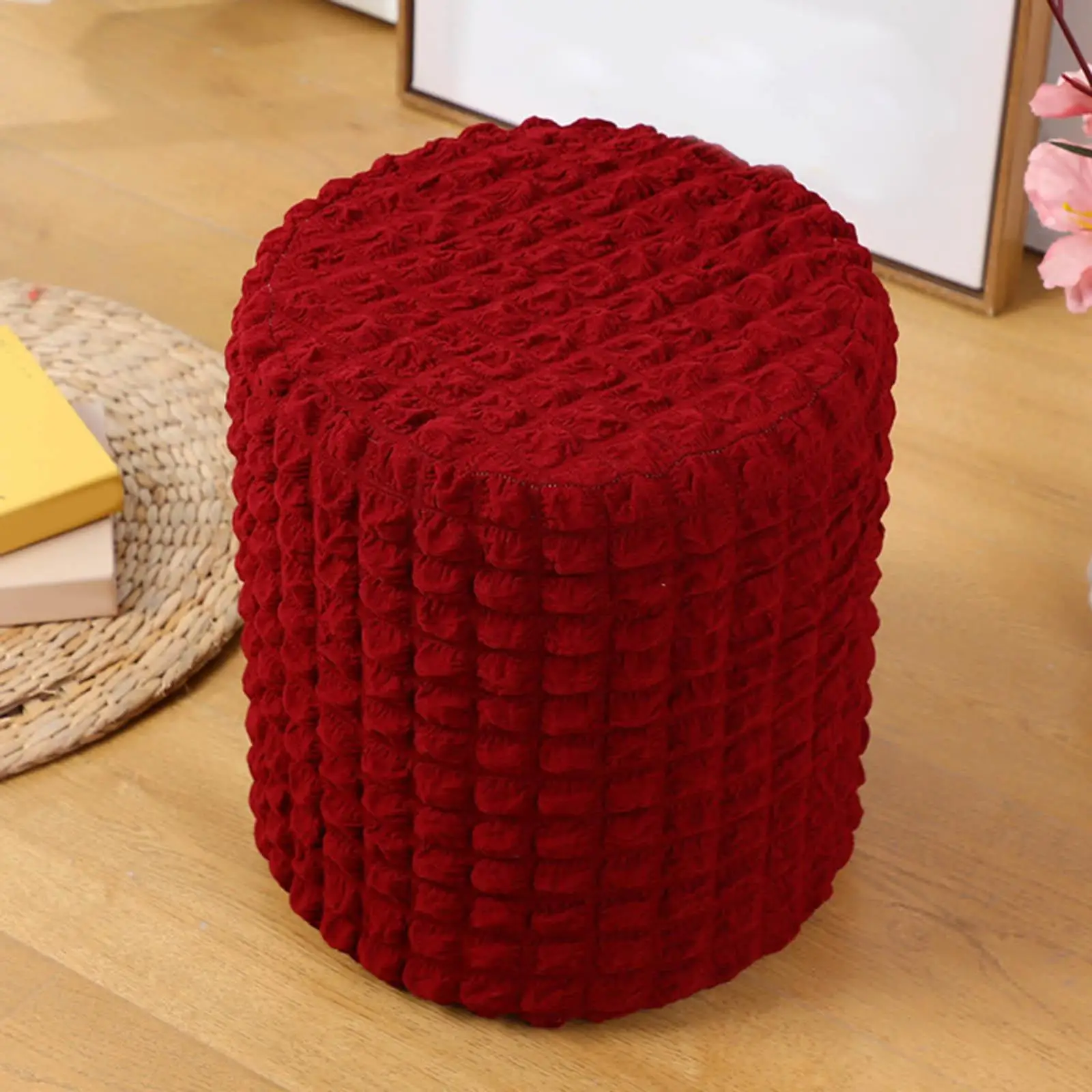 Elastic Ottoman Cover, Ottoman Protector Living Room Furniture Cover Foot Rest Stool Covers for Dining Room Bedroom
