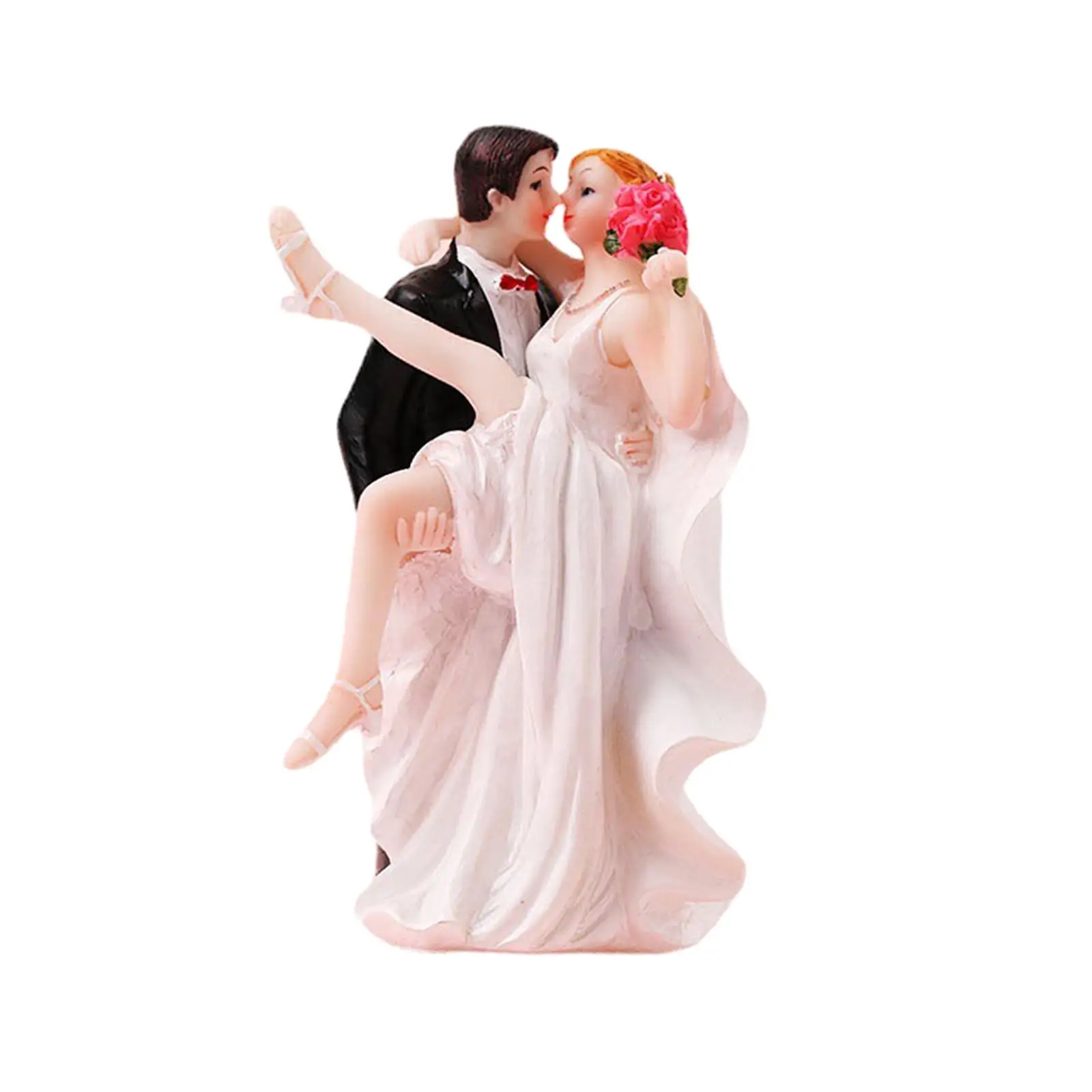Wedding Cake Topper Desk Decoration Resin Figurines Couple Figures for Engagement Bride Shower Valentines Day Party Gift