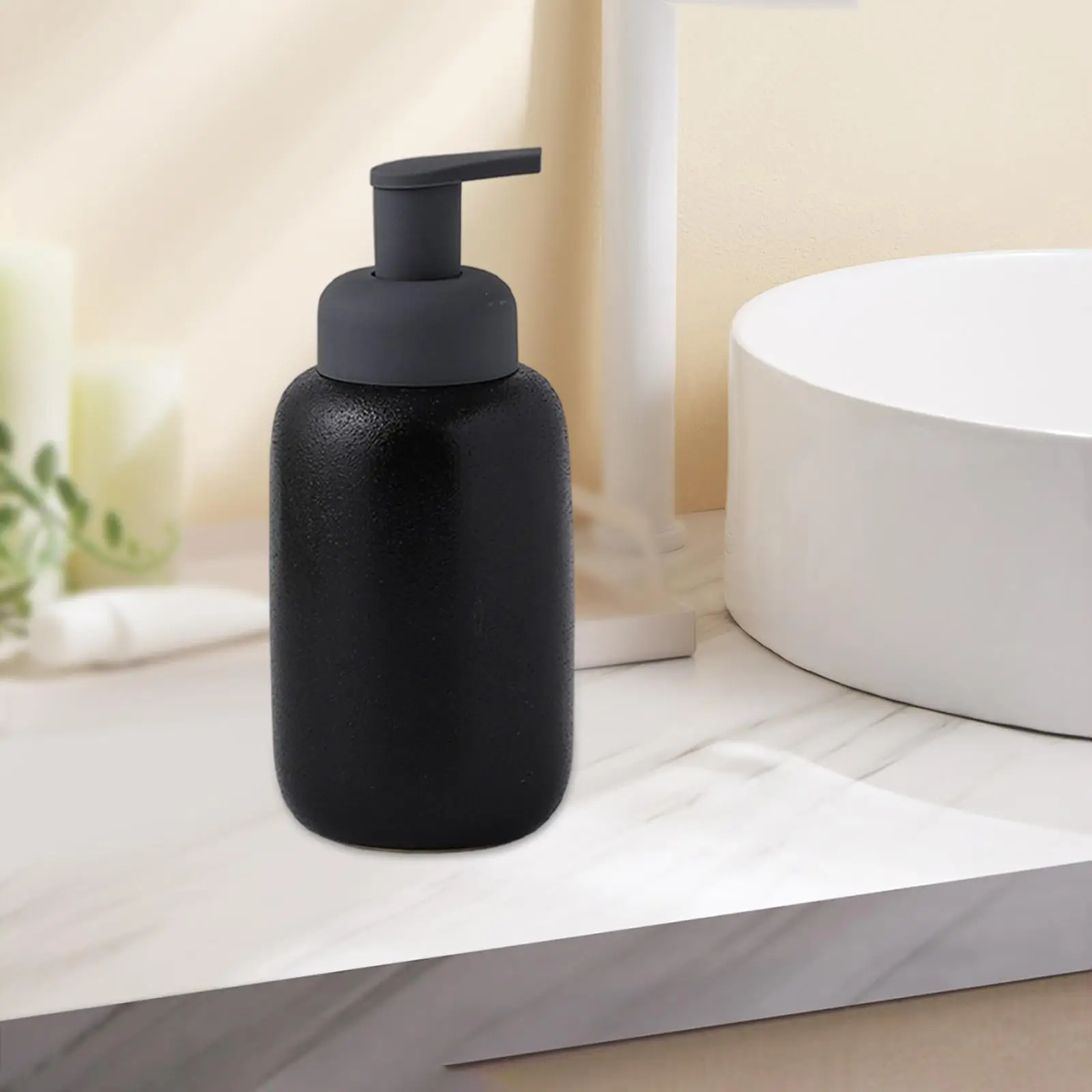 Liquid Soap Dispenser Ceramic Empty Bottle Handwash Container for Hotel Shower Shampoo