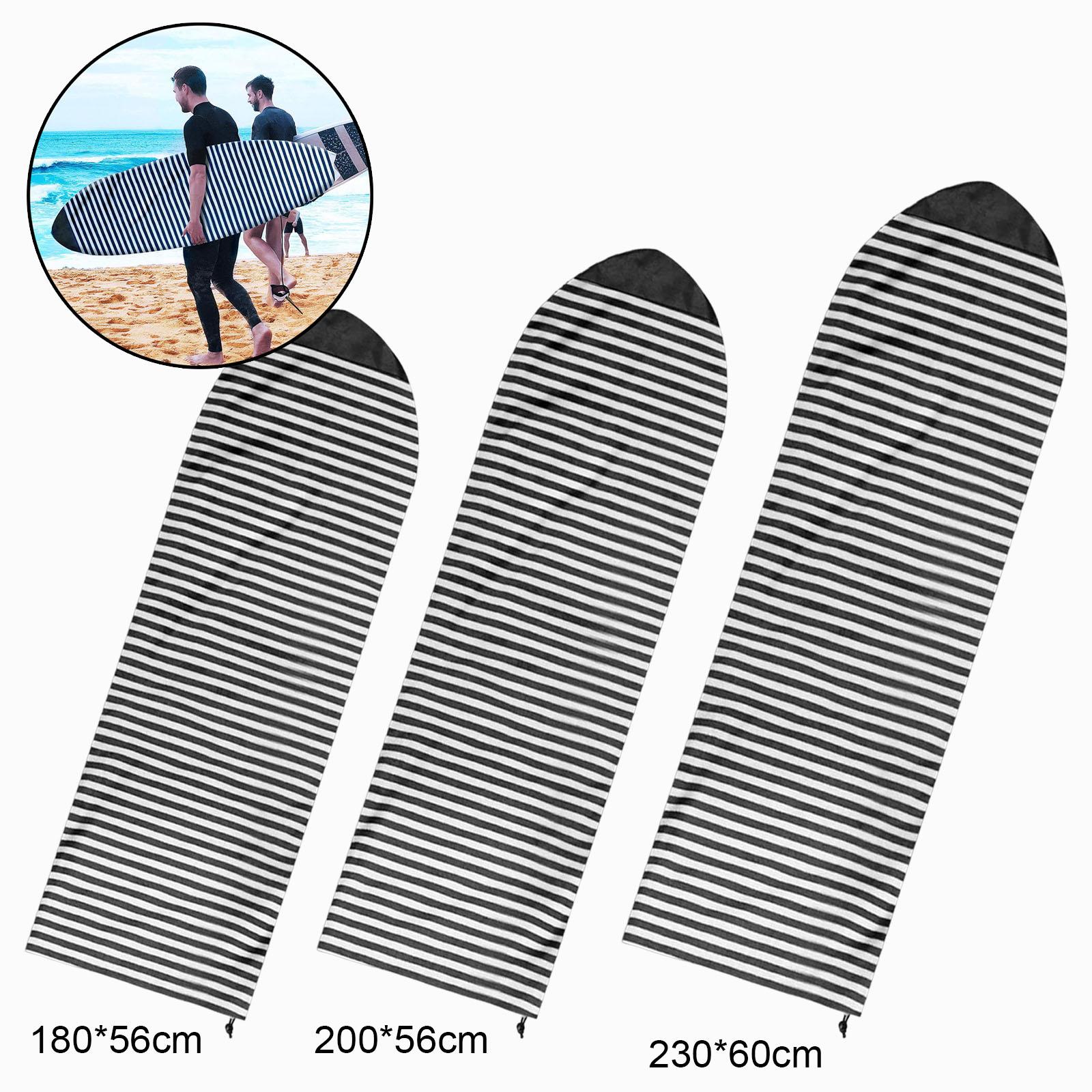 Striped Surfboard Sock Cover Stretch Padded Nose Soft Lightweight Surf Board Light Protective Bag for Shortboard Hybrid