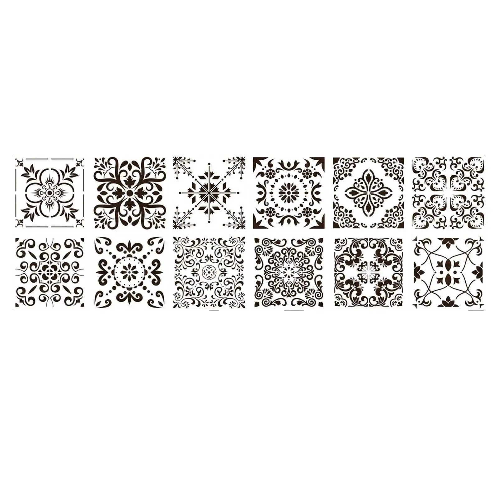 12Pcs Mandala Stencil Template Tool Handmade Drawing Templates for Fabric Walls Decor
