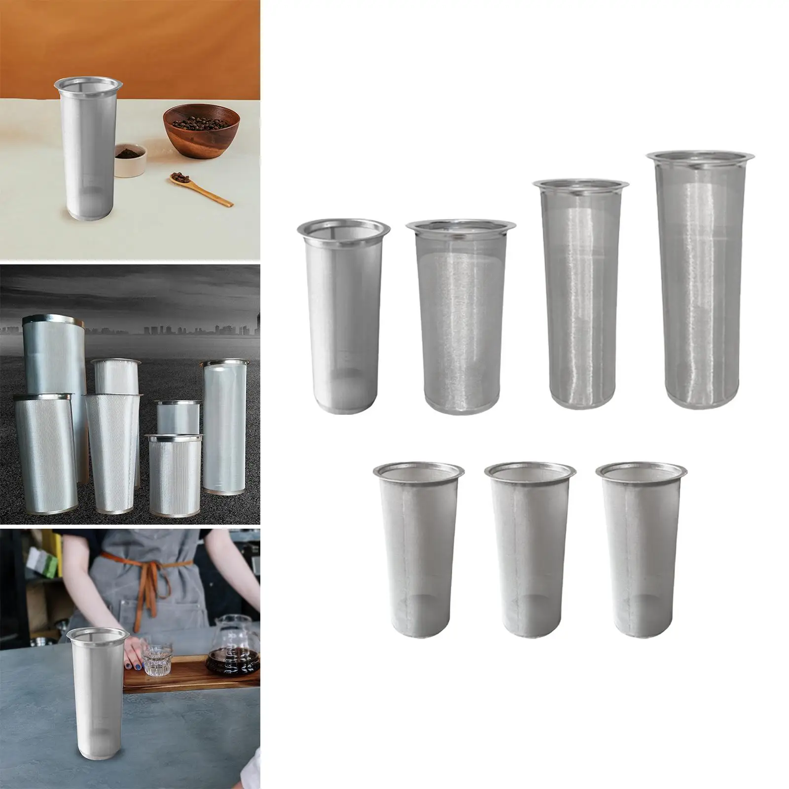 Stainless Steel Mesh Filter Smooth Surface Coffee Strainer Easy to Clean Cold Brew Filter for Iced Tea Lemonade Portable
