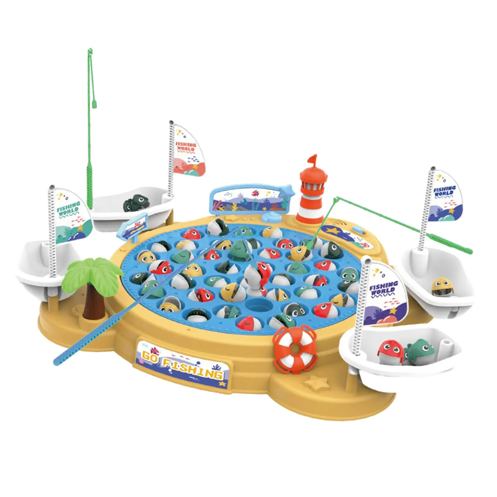 Rotating Fishing Game Toy Teaching Aid Fine Motor Skill Developmental Toy Rotating Board Game for Children Girls Holiday Gifts